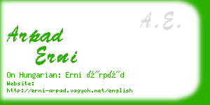 arpad erni business card